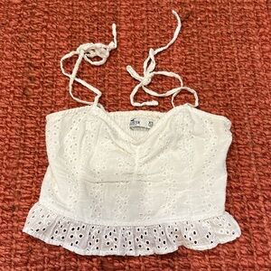 Hollister White Eyelet Crop Top